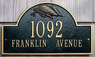 personalized arched marker plaque with american flag