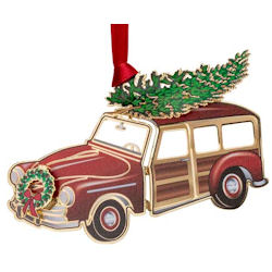 Woodie Station Wagon Christmas Ornament Handcrafted in the USA #61342